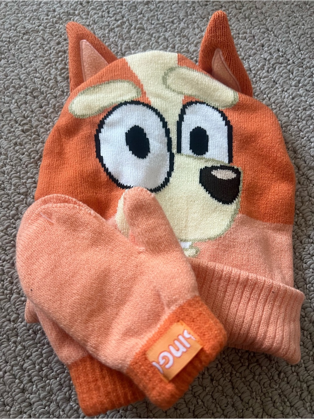 Bluey "Bingo" Toddler Cosplay Beanie and Mitten Set NEW $12